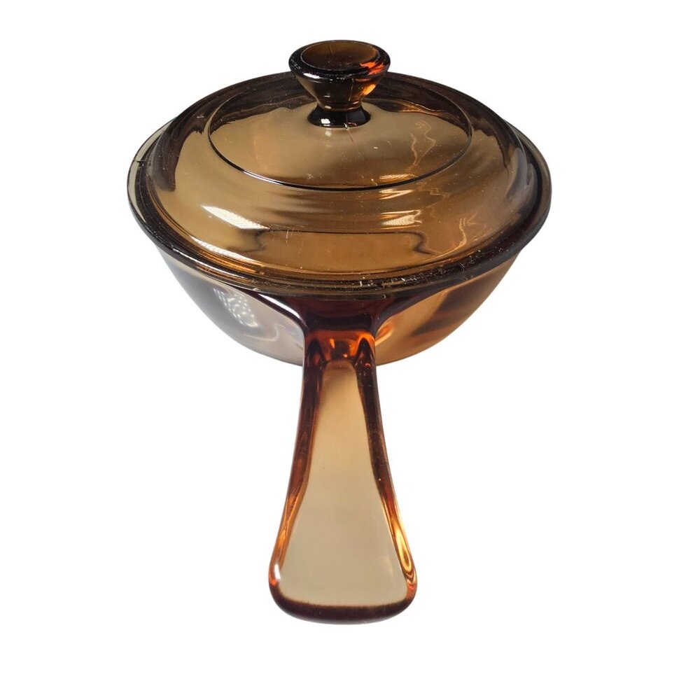 Pyrex Visions Amber Sauce Pan 6" CorningWare France kitchen .5 qt glassware - Picture 5 of 8